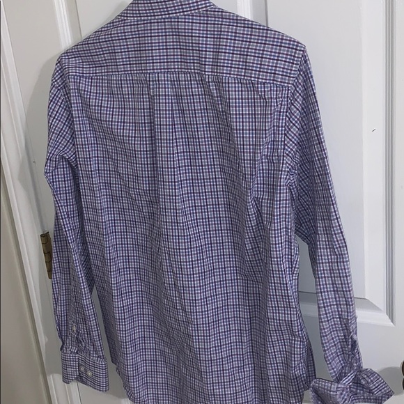 Apt 9 Purple Checkered Medium Slim Fit Button Down - Picture 3 of 3